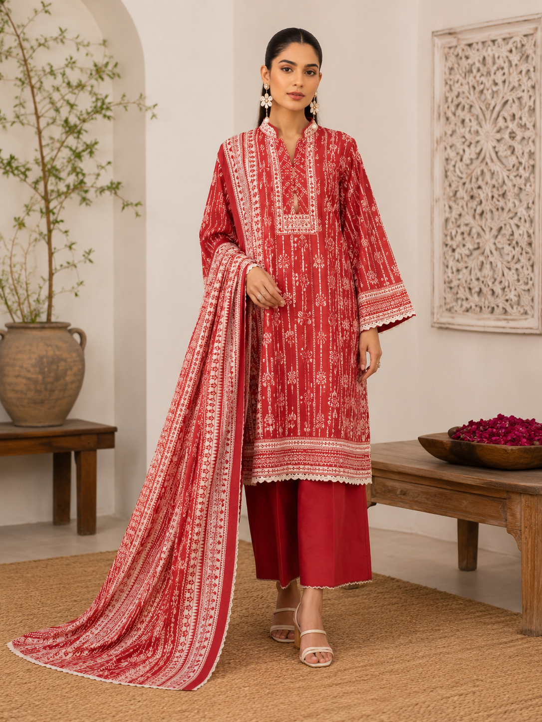 3 Piece Unstitched Printed Lawn Suit SD-52142