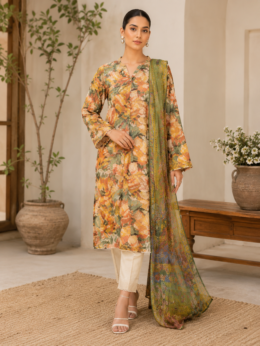 3 Piece Unstitched Printed Lawn Suit CL-52149