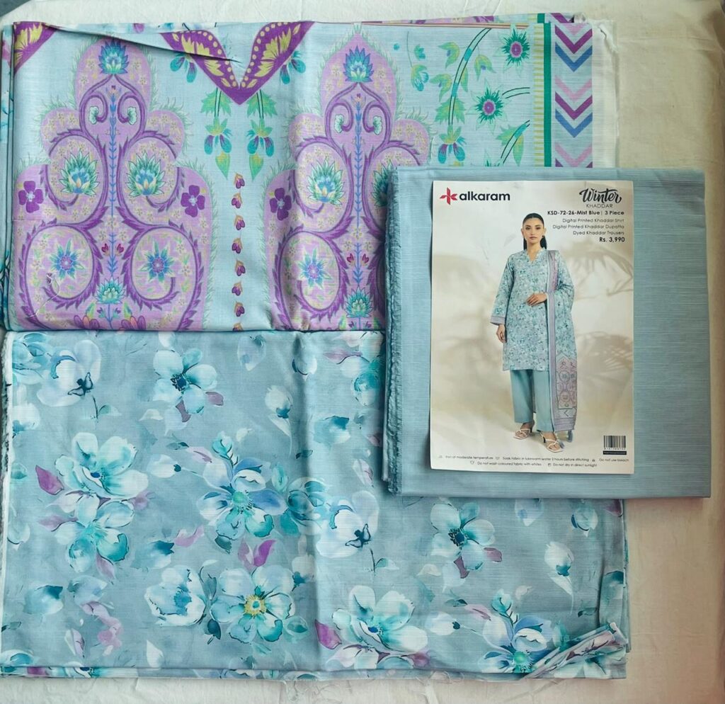 Alkaram khaddar fabric 3 peace winter collection